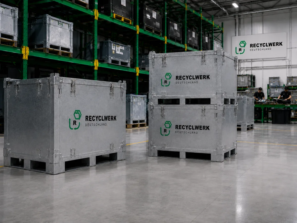 Gesicherter Spezialbehälter für die Bereitstellung von Lithium-Batterien